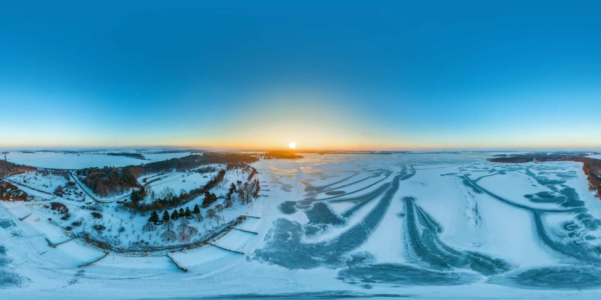 Virtueller Rundgang in der Nähe: Luftpanorama - Stausee Bautzen in Winter 2017