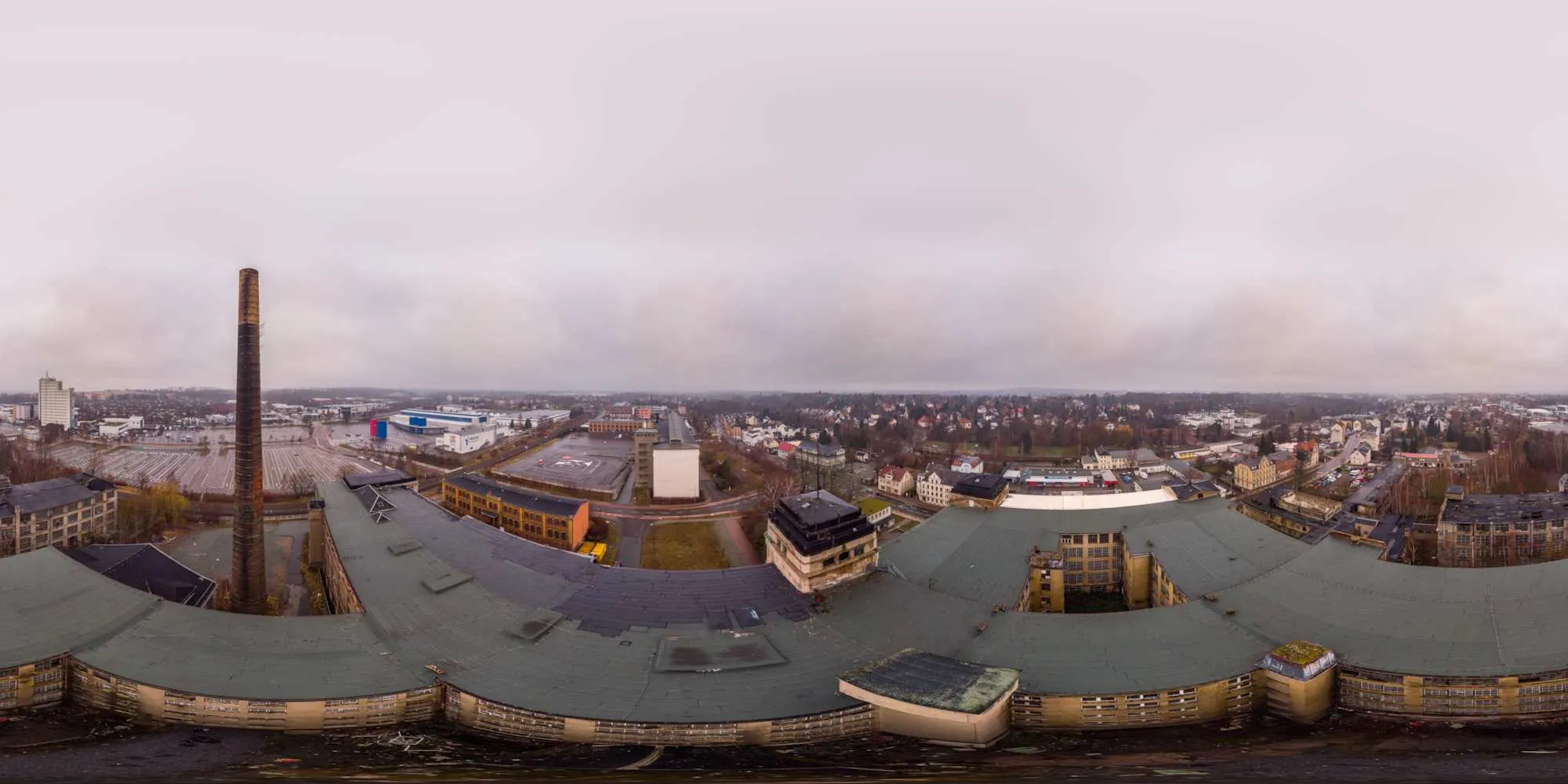 360° Panorama: Luftpanorama - Industriedenkmal Wanderer-Werke AG in Chemnitz