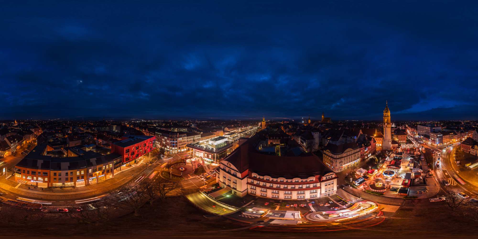 Luftpanorama - 635. Bautzener Wenzelsmarkt auf dem Kornmarkt