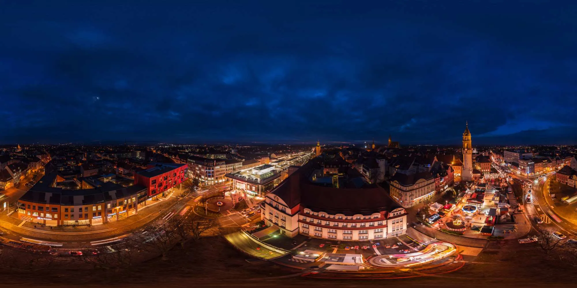 Virtueller Rundgang in der Nähe: Luftpanorama - 635. Bautzener Wenzelsmarkt auf dem Kornmarkt in Winter 2018