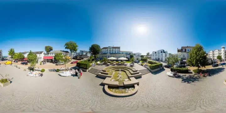 360° Panorama: Kaiserbad Ahlbeck - Seestraße - Hotel Meereswelle in Insel Usedom
