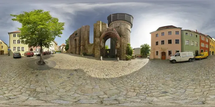 360° Panorama: Mönchskirchenruine in Frühling 08
