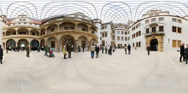 360° Panorama: Schloßhof in Winter 2008/2009