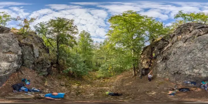 360° Panorama: Klettergebiet Dittersdorfer Tal - Schattenfels in Sachsen