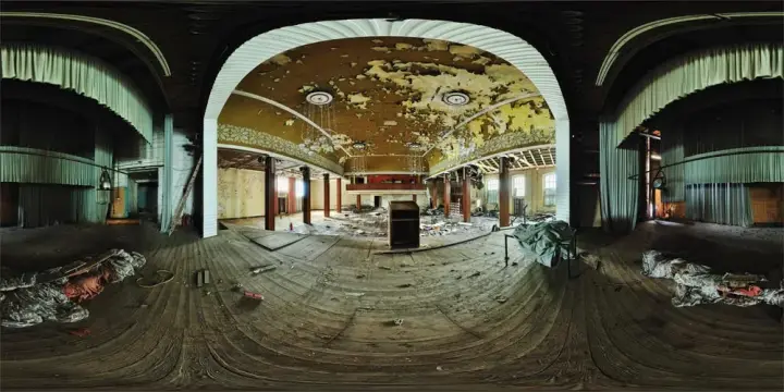 360° Panorama: Kretscham - Großer Saal Bühne in Ebersbach
