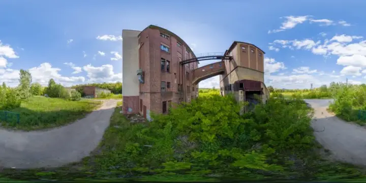 360° Panorama: Tagebau Berzdorf - Hochbunker für Kohle - Ostseite