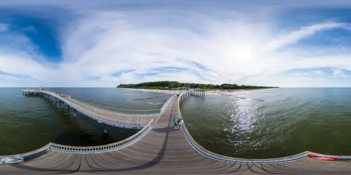 360° Panorama: Koserow - Seebrücke in Insel Usedom