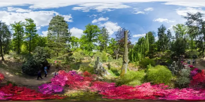 360° Panorama: Inselteich 3 in Azaleen- und Rhododendronpark
