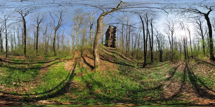 360° Panorama: künstlichen Turmruine in Lausker Skala