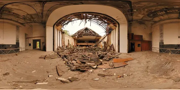 360° Panorama: Kino Bühne in Russenkaserne Luckenwalde