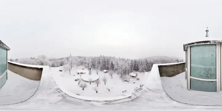 360° Panorama: Aussichtsturm Winter in Mönchswalder Berg