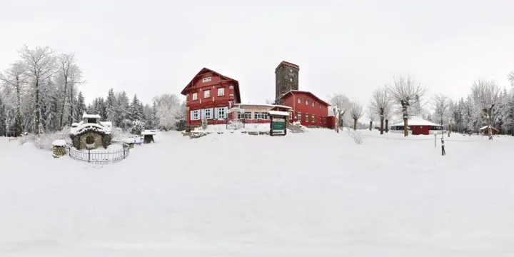 360° Panorama: Mönchswalder Bergbaude Winter