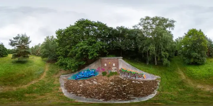 360° Panorama: Peenemünde - Prüfstand XI - Bunker im Ringwall in Insel Usedom