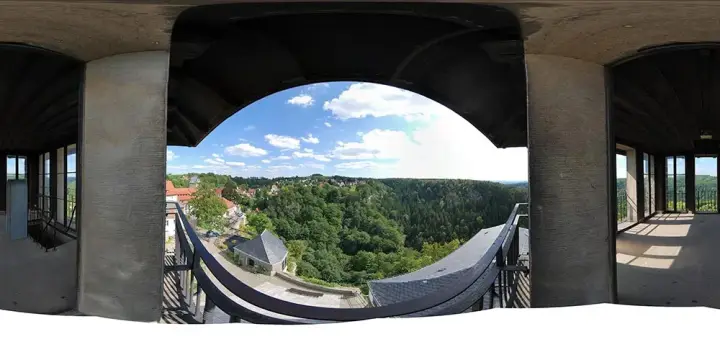 360° Panorama: Burgturm in Burg Hohnstein
