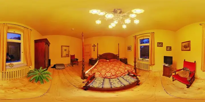 360° Panorama: Schlafzimmer 2 in Schloß Halbendorf