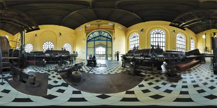 360° Panorama: Zwillingsdampfmaschine am Brügmanschacht in Erlebnisbergwerk Sondershausen