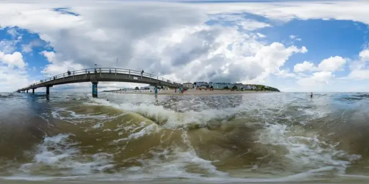 360° Panorama: am Strand von Bansin in Insel Usedom
