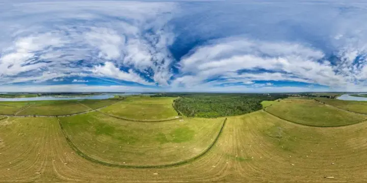 360° Panorama: Strohballenfeld Karlshagen in Insel Usedom