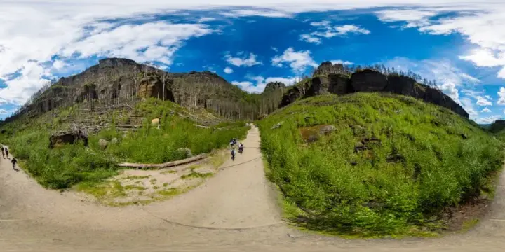 360° Panorama: Wanderweg E3 zum Großen Prebischtor 2 in Naturschutzgebiet Prebischtor