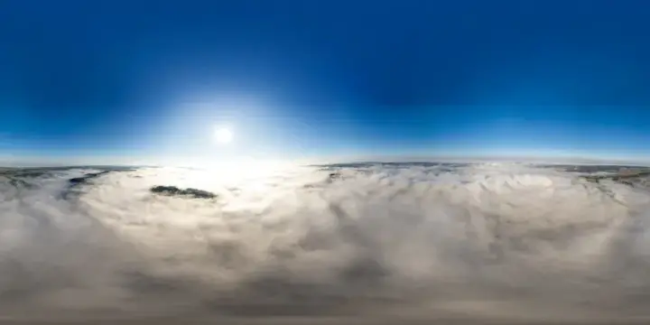 360° Panorama: Ziegenrück unter dickem Nebel