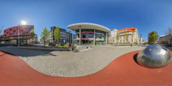 360° Panorama: Kornmarktcenter in Bautzen in Frühling 2017