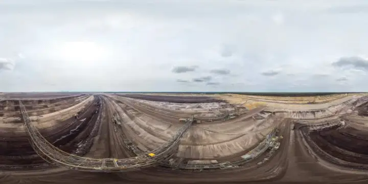 360° Panorama: Abraumförderbrücke F60 in Tagebau Nochten