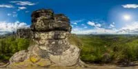 360° Panorama Vorschau: Aussicht vom Großen Prebischtor nach Süden in Naturschutzgebiet Prebischtor