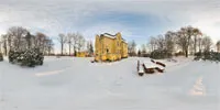 360° Panorama Vorschau: Nordseite Winter in Schloß Halbendorf