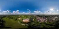 360° Panorama Vorschau: Luftpanorama - Schloss Muskau in Fürst Pückler Park