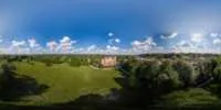 360° Panorama Vorschau: Luftpanorama - Schloss Muskau in Fürst Pückler Park